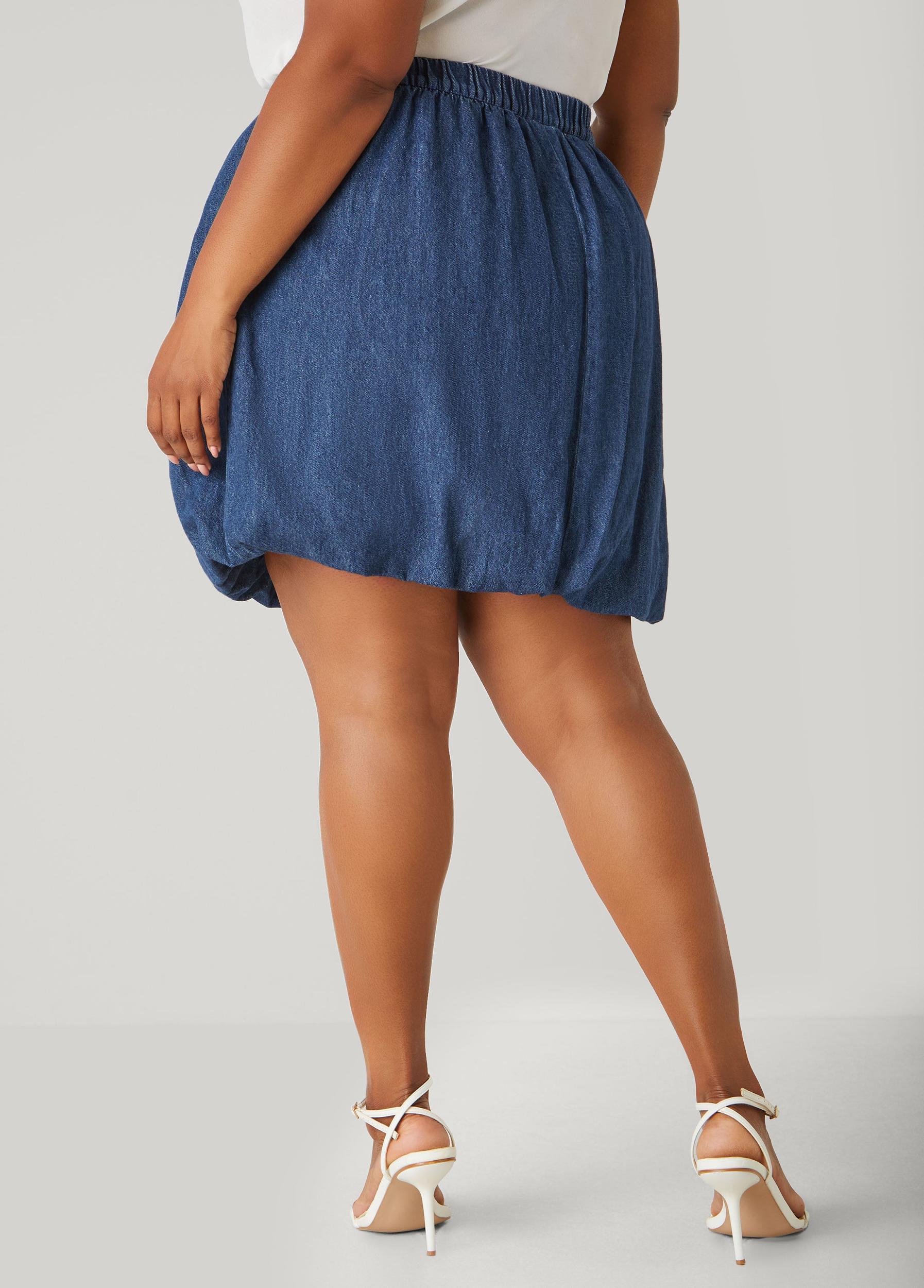 Denim Bubble Skirt Product Image