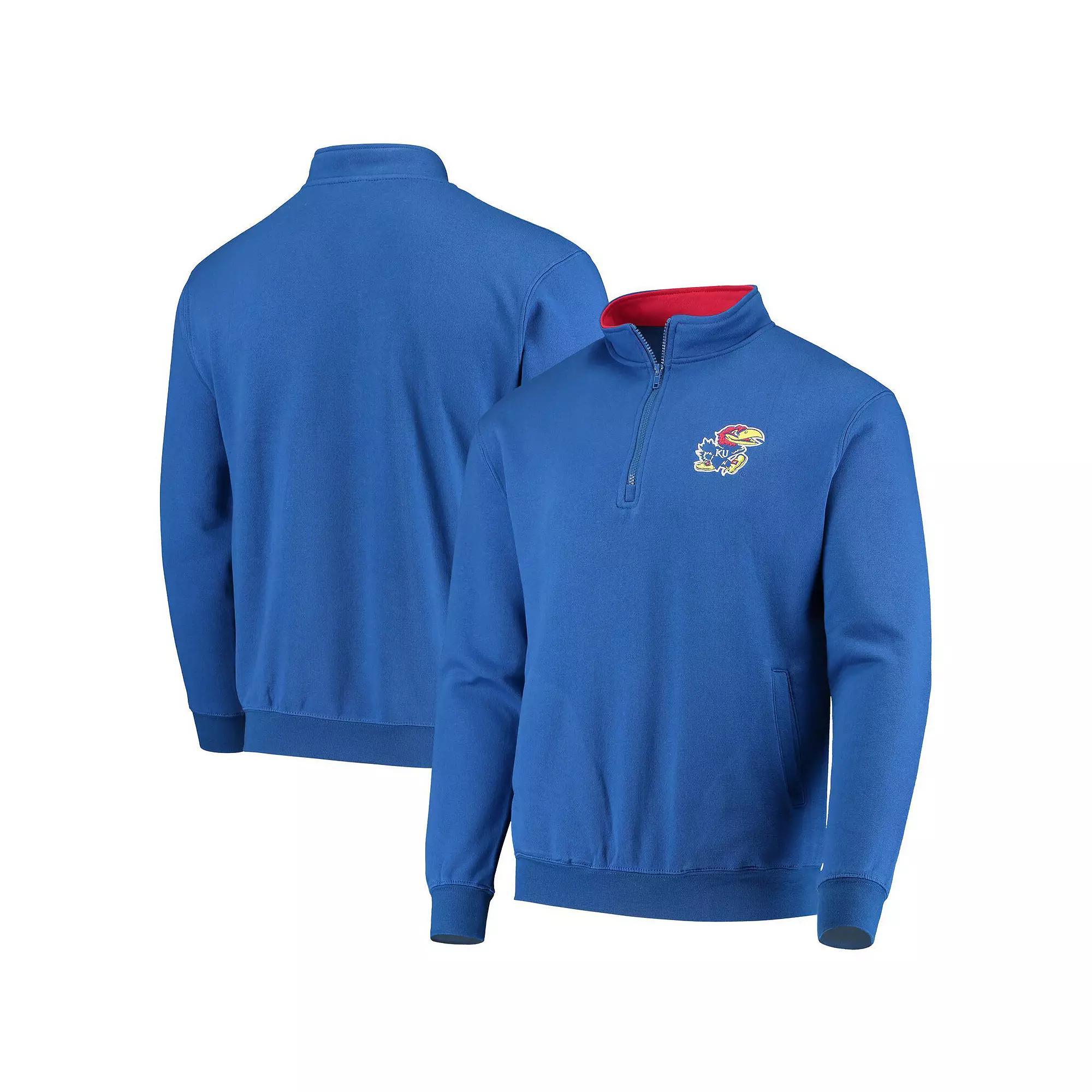 Men's Colosseum Royal Kansas Jayhawks Tortugas Logo Quarter-Zip Jacket, Size: Small, Blue Product Image