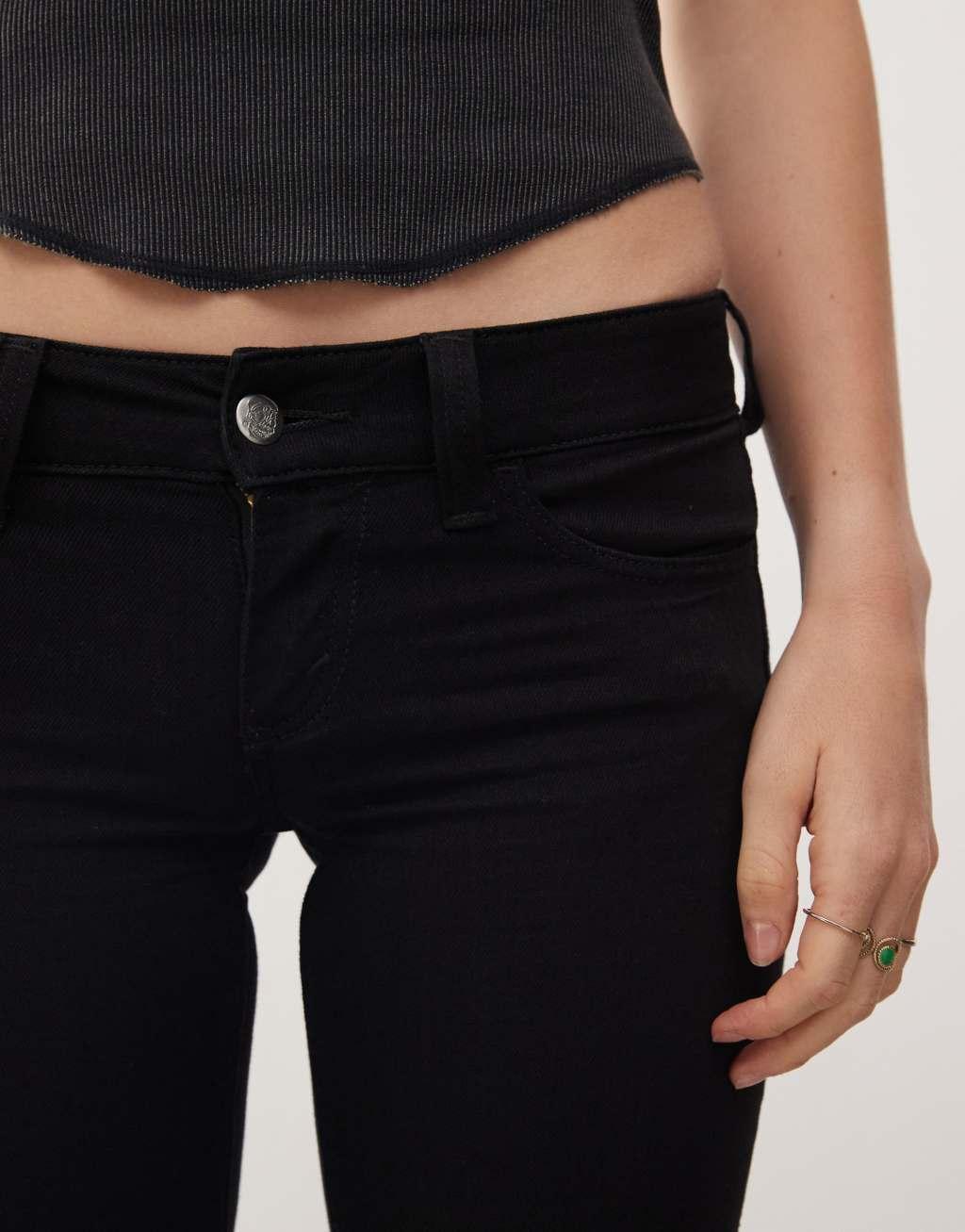 Cheap Monday Booty Bei stretch low rise bootcut jeans in black aged rinse wash Product Image