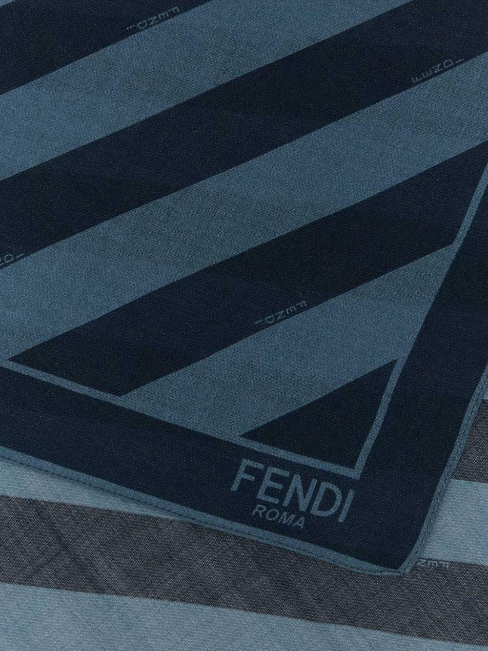 FENDI Men Embroidered Wool And Linen Scarf In Multicolor Product Image