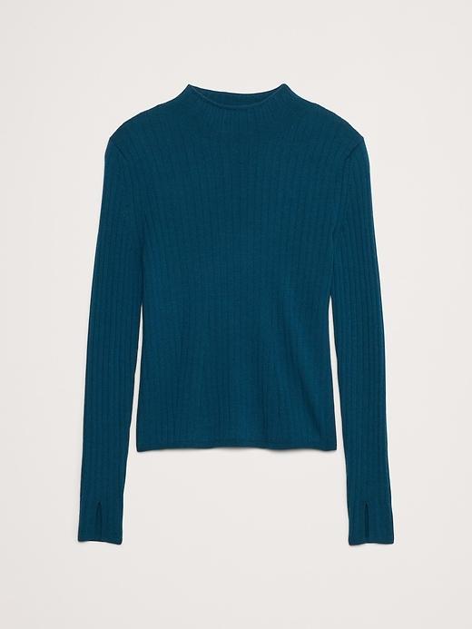 Ribbed Merino Mock-Neck Sweater Product Image