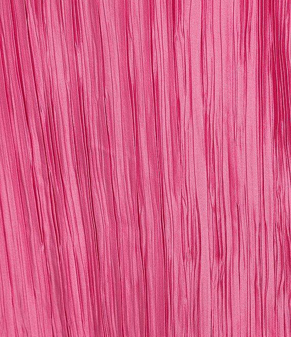Caroline Rose Plisse Knit Scoop Neck 3/4 Sleeve A-Line Dress Product Image