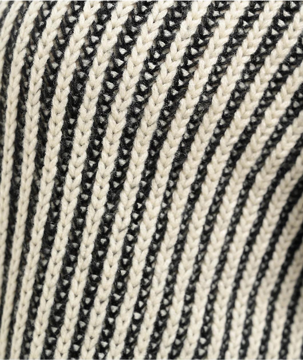 24COLOURS Ribbed White & Black Striped Sweater Product Image