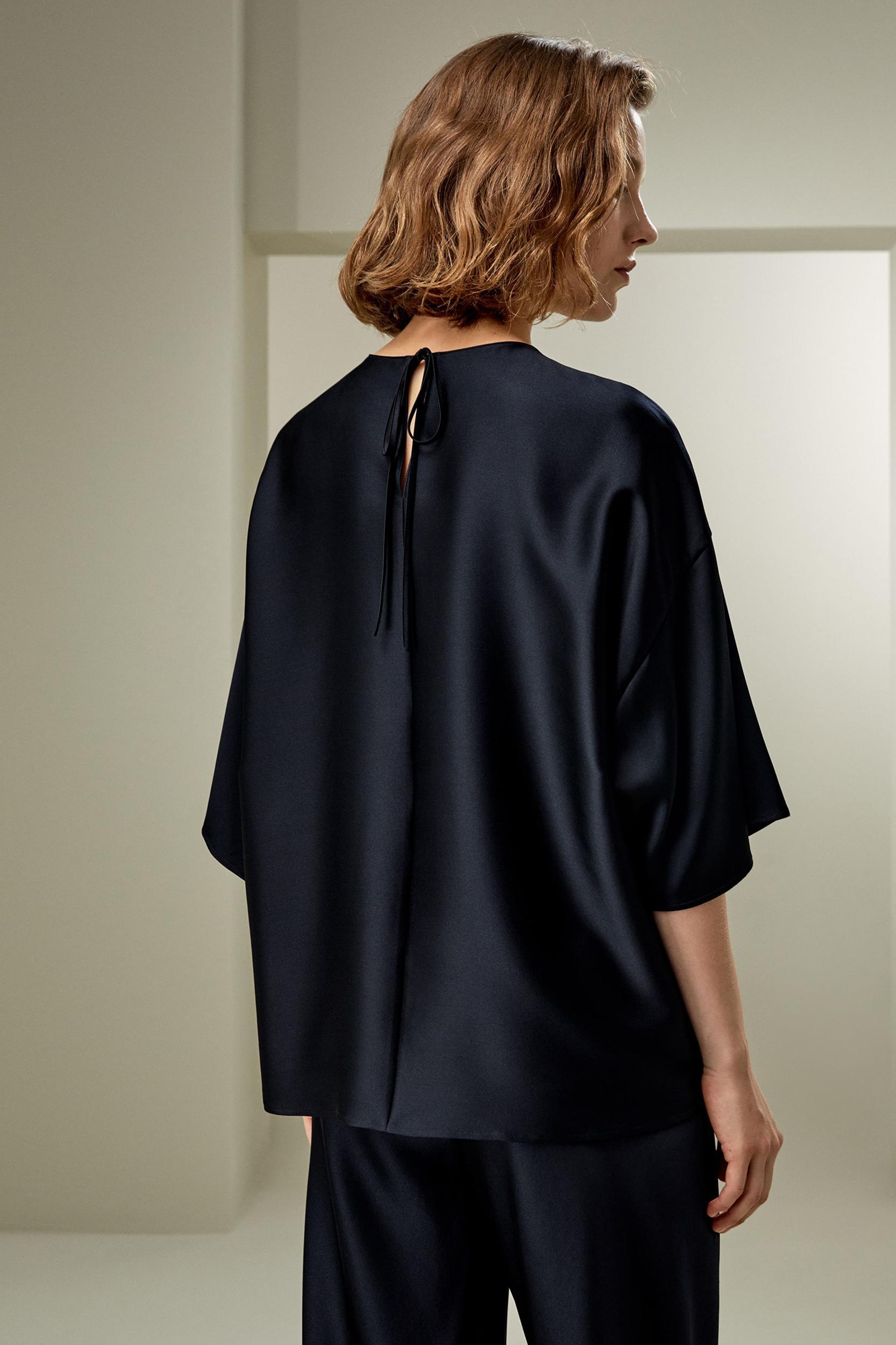Relaxed Silk Crewneck Blouse Product Image