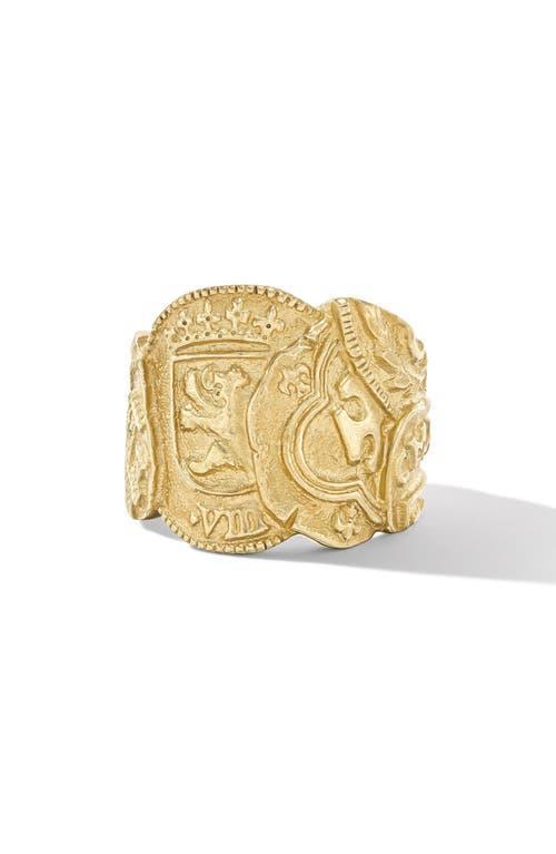 Mens Shipwreck Cigar Band Ring in 18K Yellow Gold Product Image