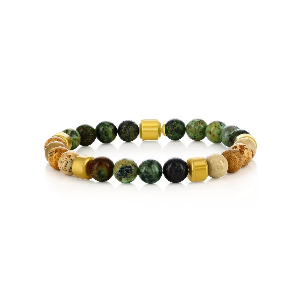 Men's Metallo Stone Beaded Bracelet, Size: 8.5", Turquoise Jasper Product Image