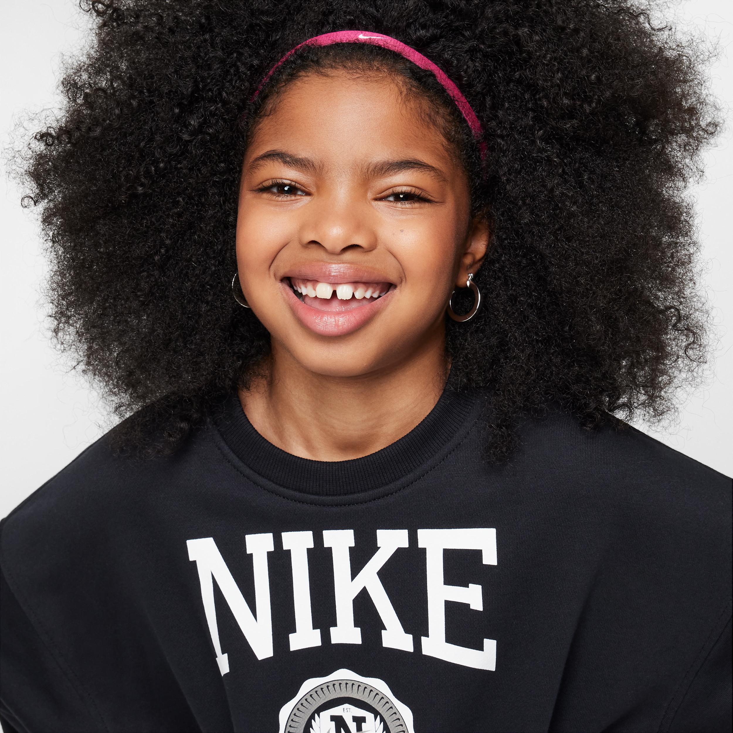 Womens Nike Sportswear Club Girls French Terry Crew-Neck Sweatshirt Product Image