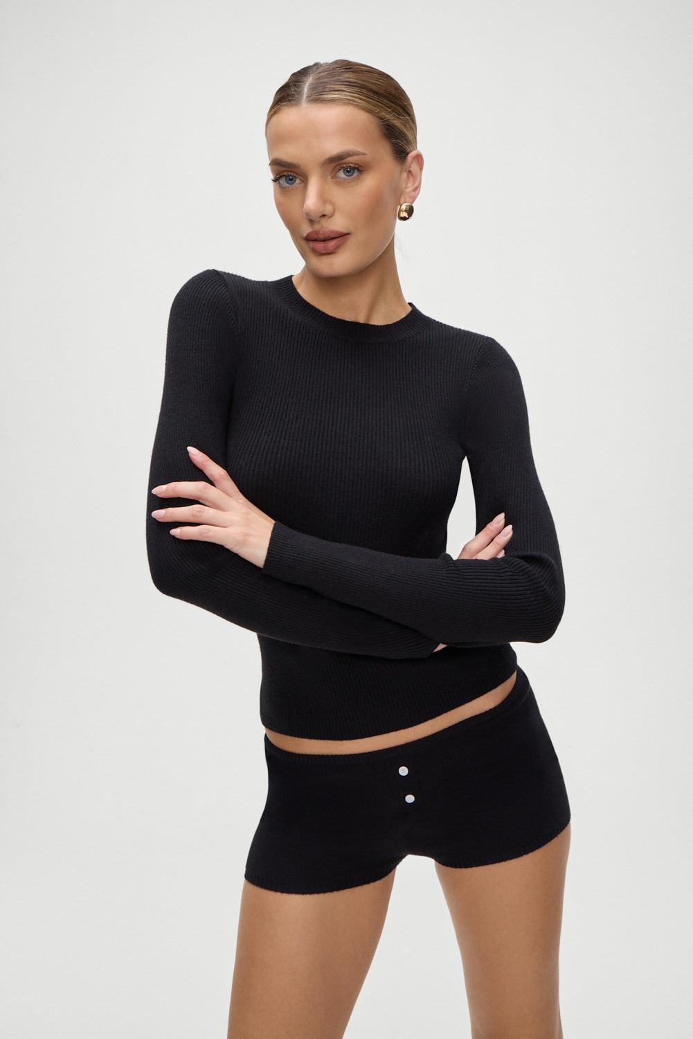 Riley Knit Sweater - Black Product Image