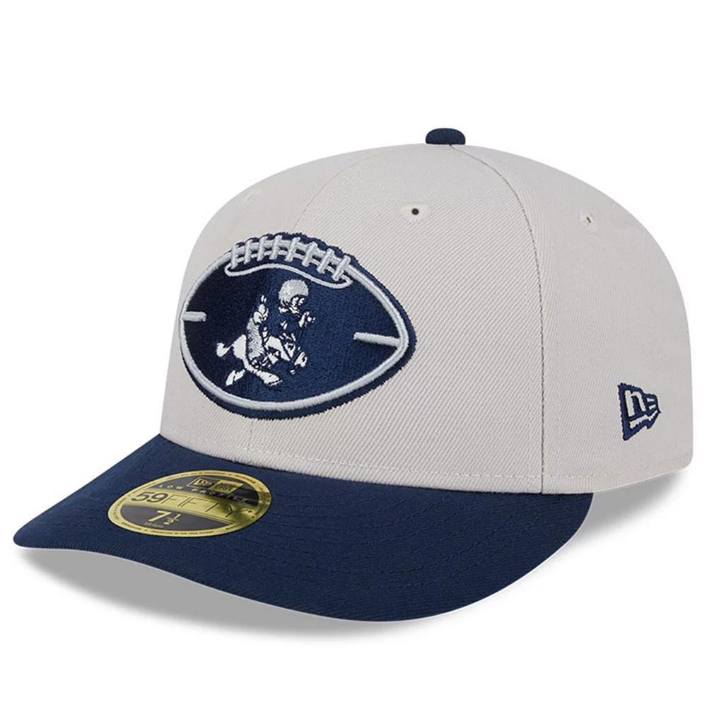 Men's New Era  Stone/Navy Dallas Cowboys 2024 Sideline Historic Low Profile 59FIFTY Fitted Hat, Size: 7 5/8, Team Product Image