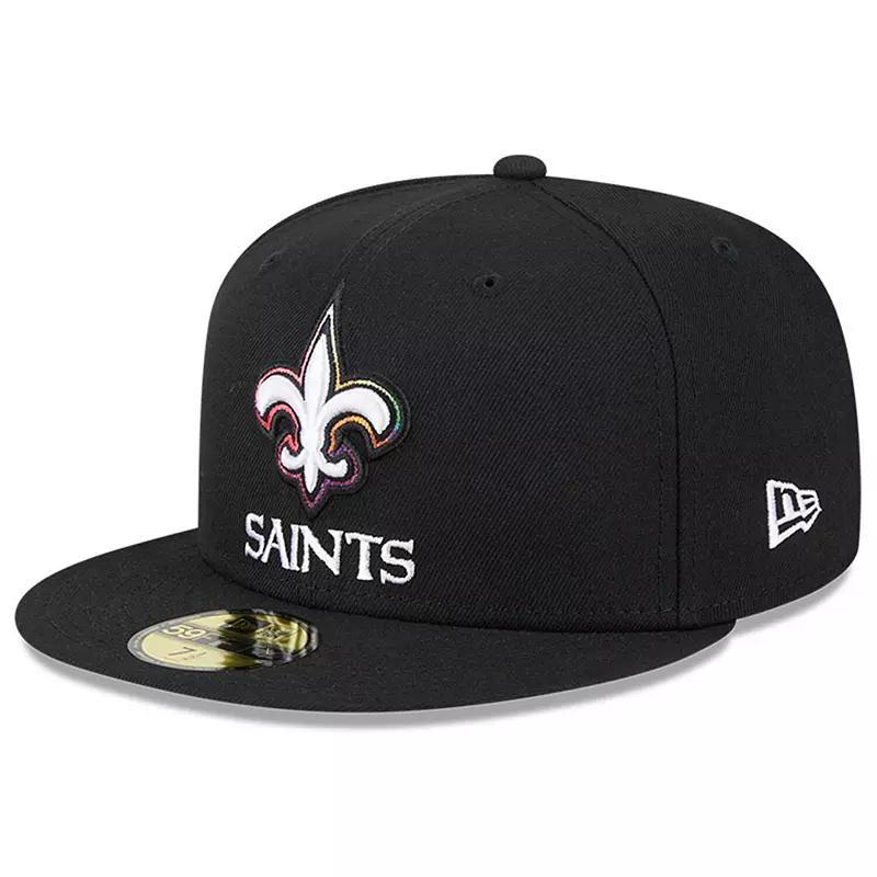 Men's New Era  Black New Orleans Saints 2023 NFL Crucial Catch 59FIFTY Fitted Hat, Size: 7 5/8 Product Image