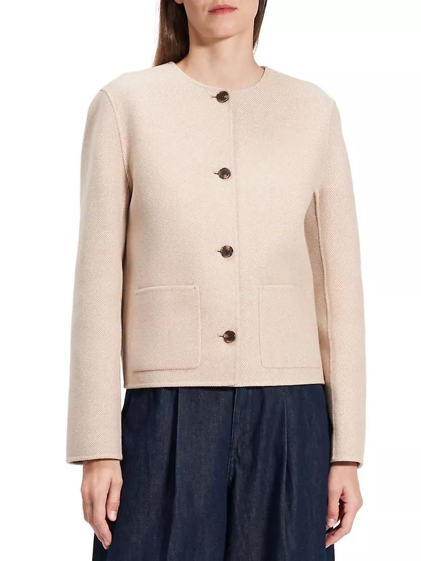 Twill Wool Button-Front Cardigan Product Image