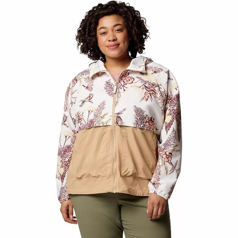 Plus Size Columbia Spire Valley Omni-SHIELD™ Printed Windbreaker, Women's, Size: 2XL, Salt Outbacked Product Image