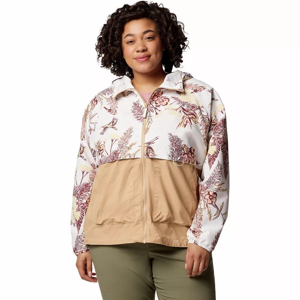 Plus Size Columbia Spire Valley Omni-SHIELD™ Printed Windbreaker, Women's, Size: 2XL, Salt Outbacked Product Image