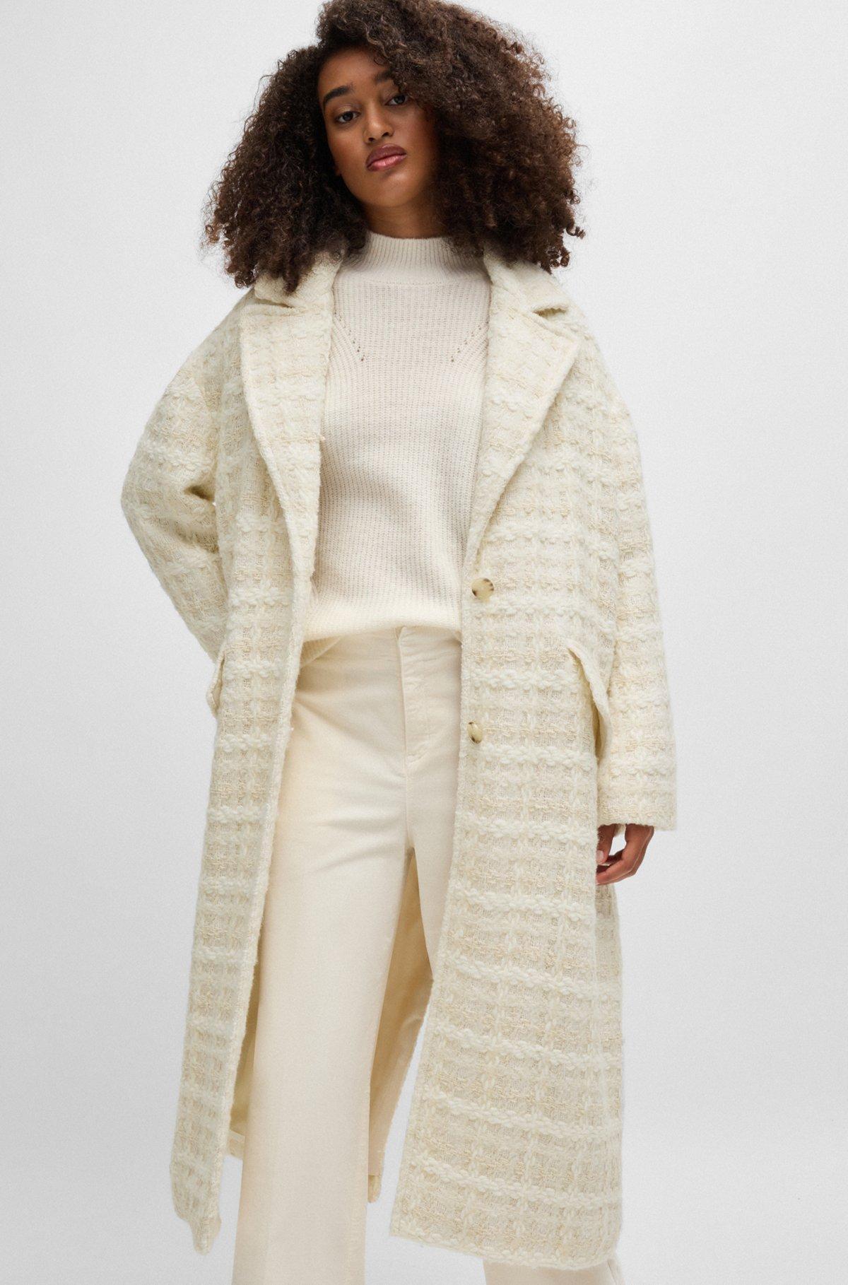 Relaxed-fit single-breasted tweed coat Product Image