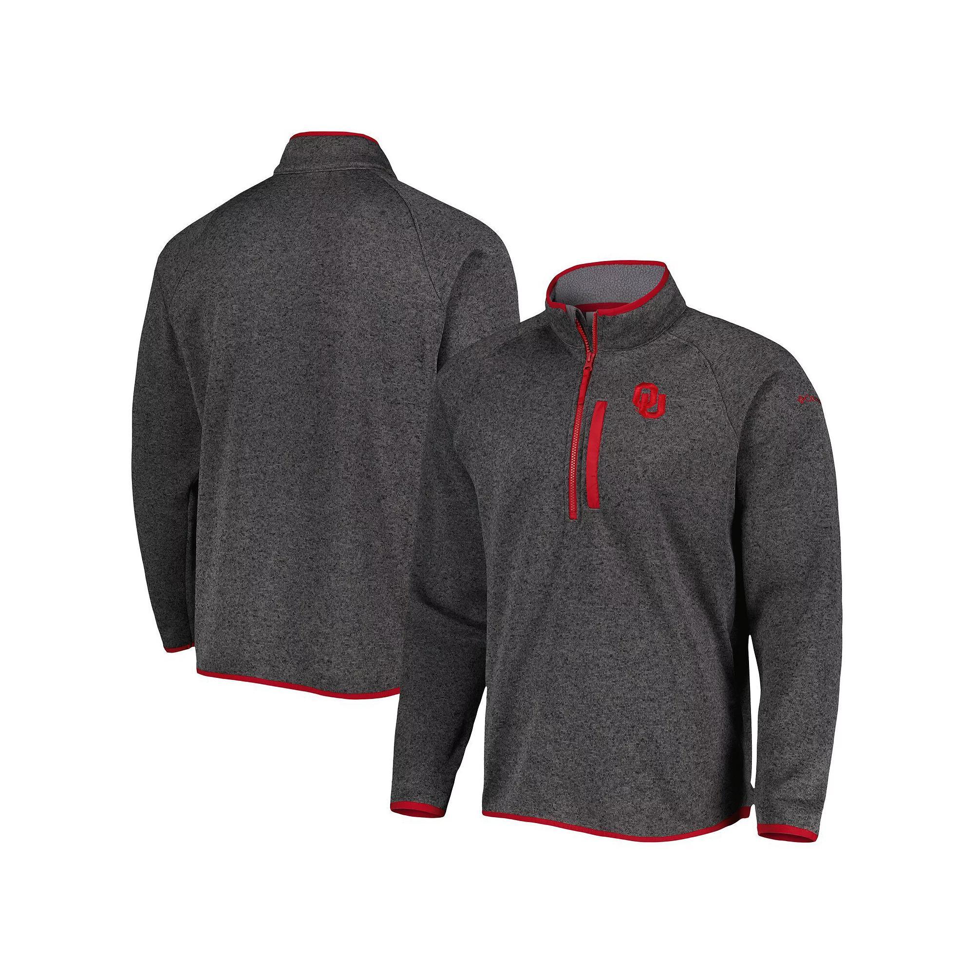 Men's Columbia Gray Oklahoma Sooners Canyon Point Raglan Half-Zip Top, Size: Medium, Grey Product Image