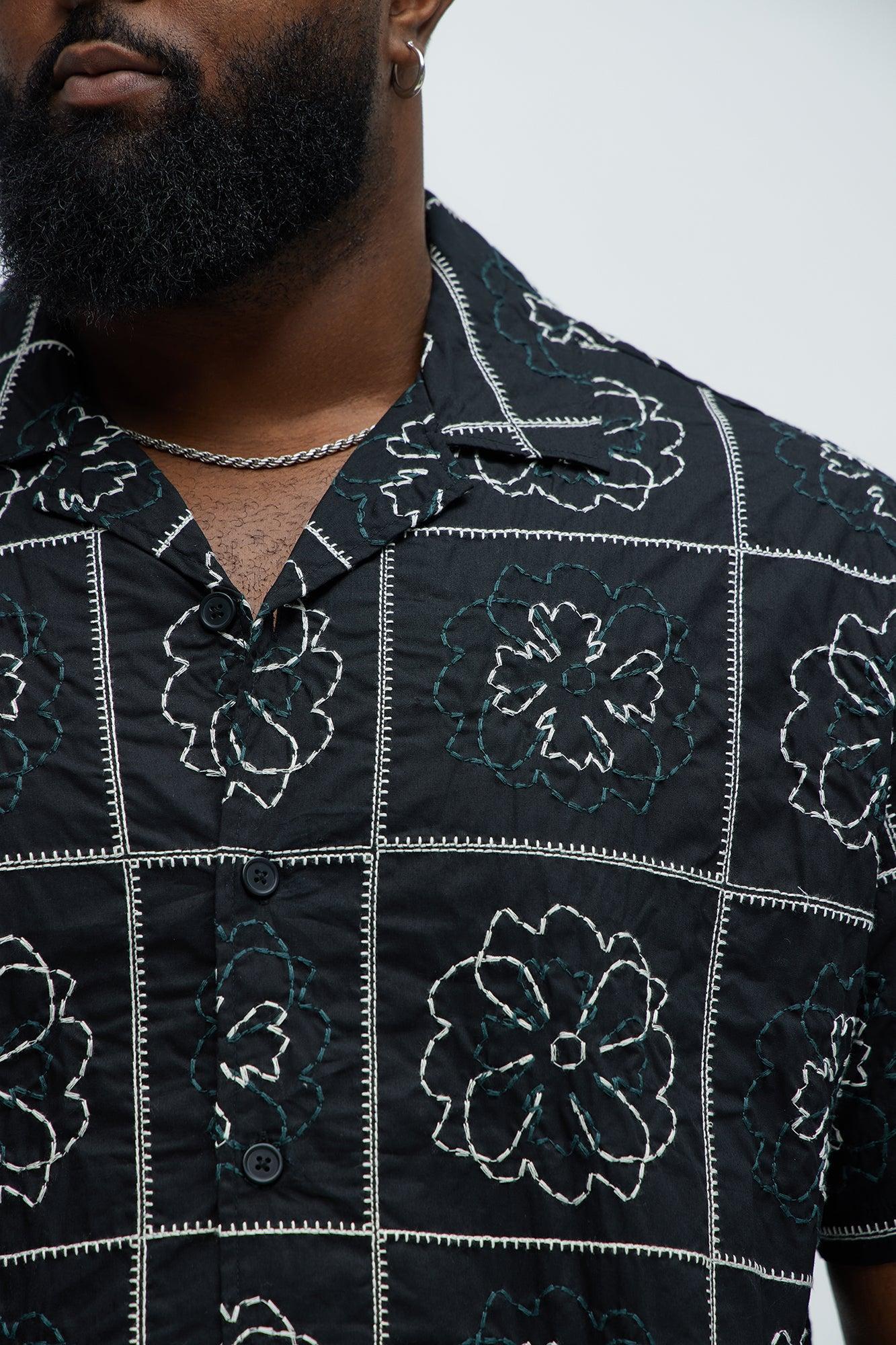 Tropical Bloom Cotton Shirt - Black/combo Product Image