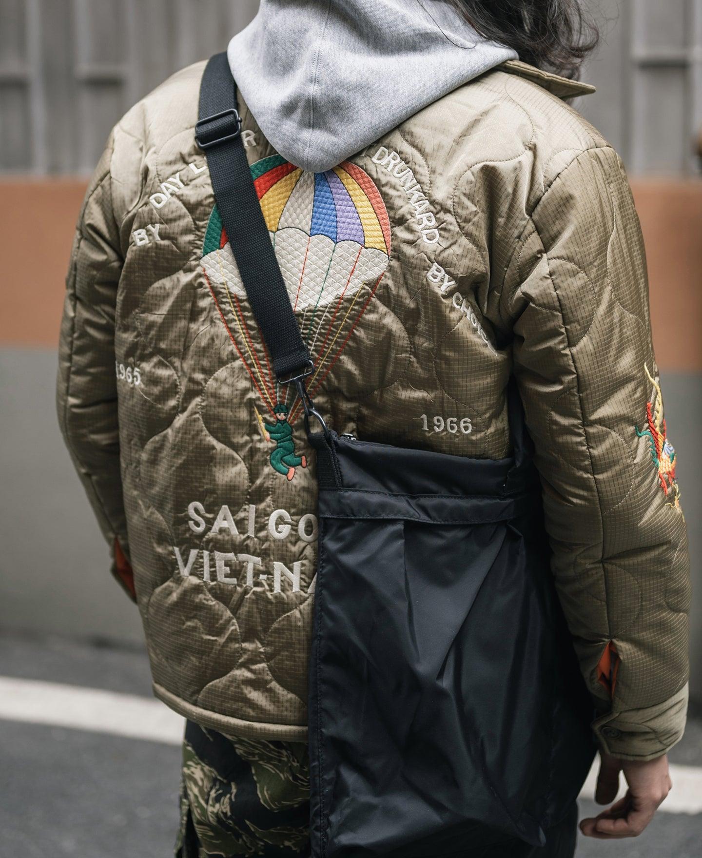 Vietnam War Quilted Padded Souvenir Jacket - Black Product Image