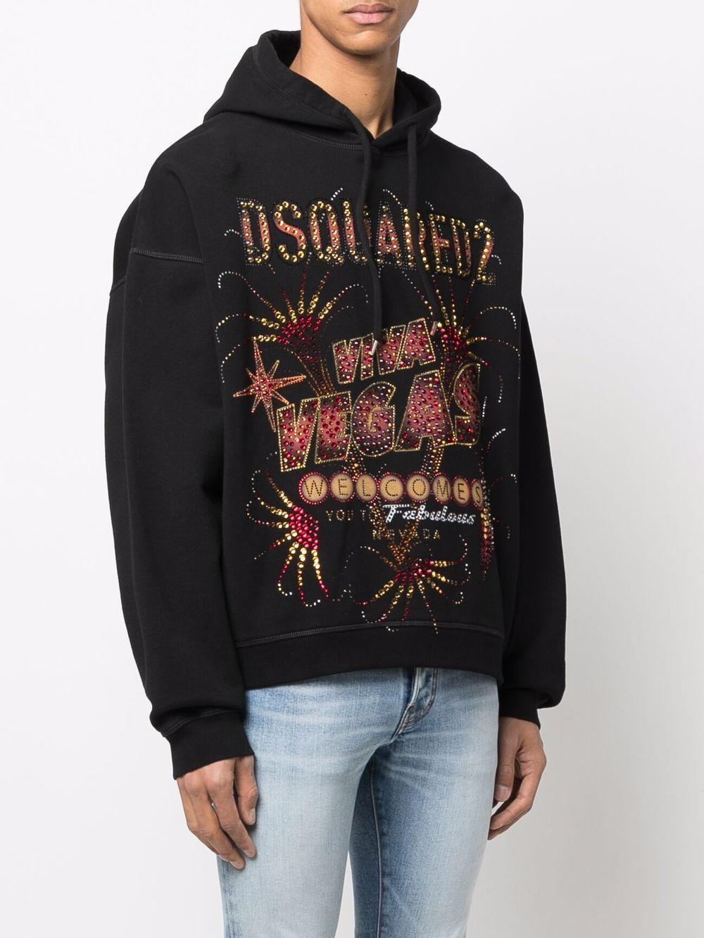Las Vegas print cotton hoodie Product Image