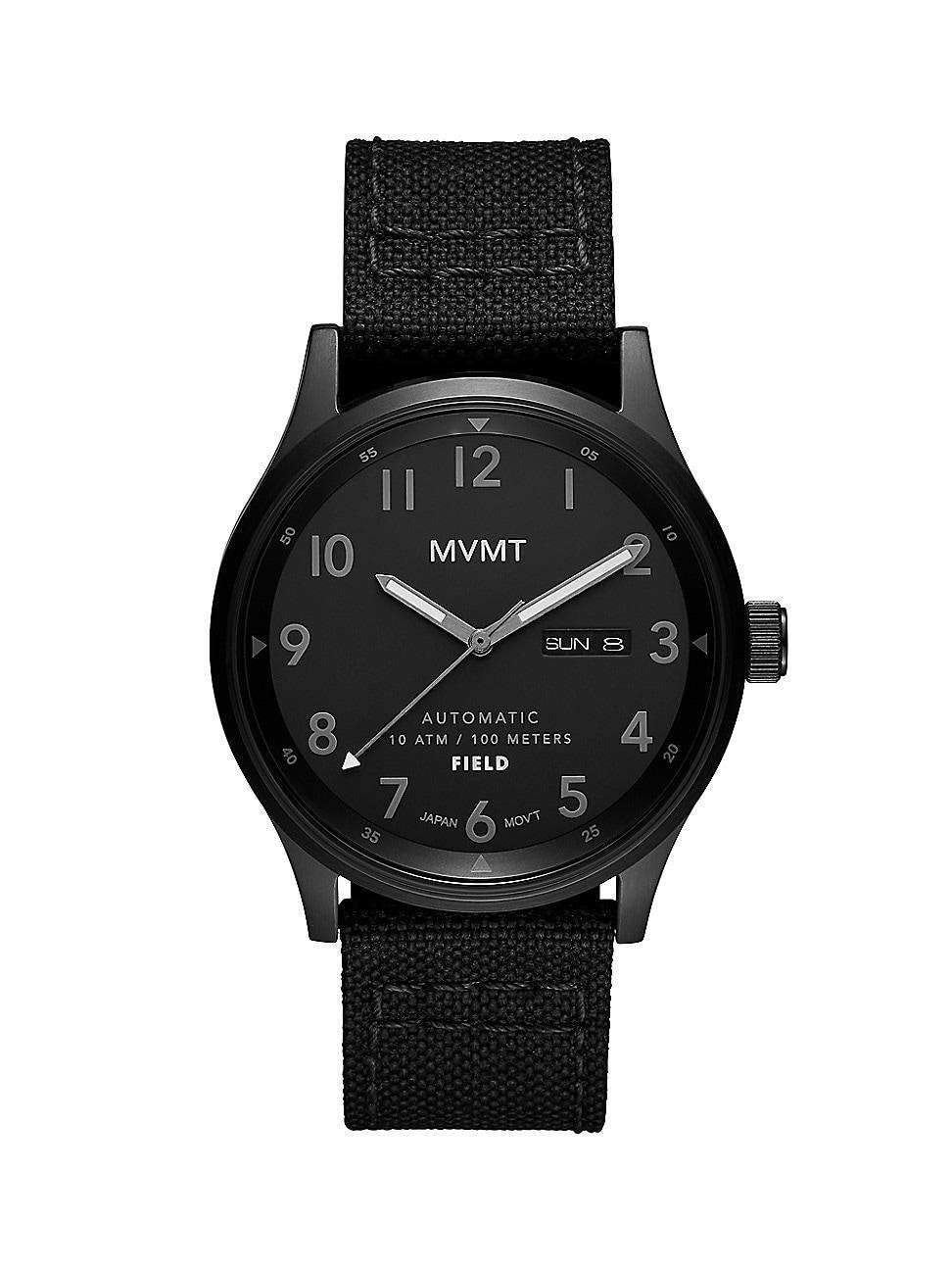 Mvmt Mens Field Automatic Black Canvas Strap Watch 42mm Product Image
