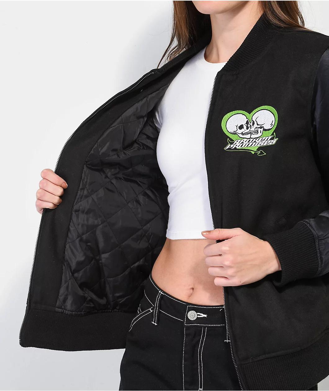 Broken Promises Cybernetic Black Varsity Jacket Product Image
