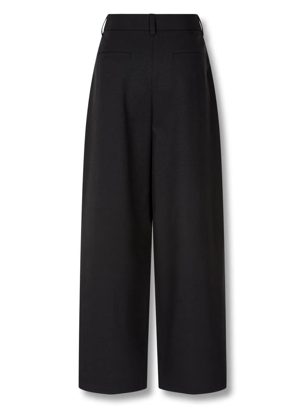 pintuck-detail wide-leg trousers  Product Image