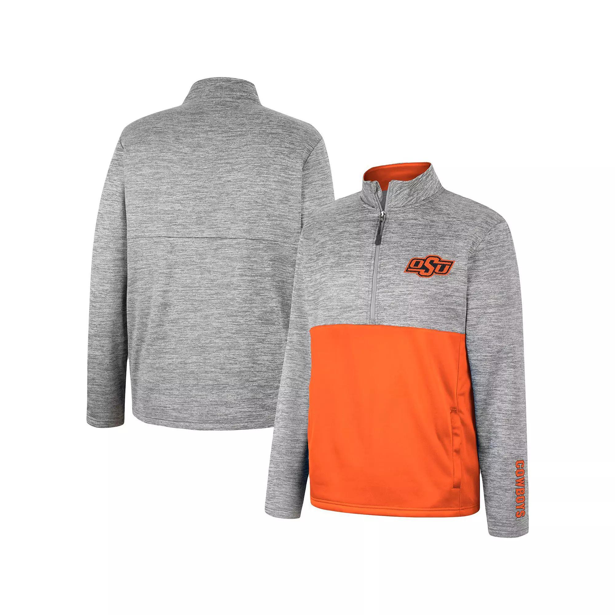 Mens Colosseum Heather Gray Oklahoma State Cowboys John Half-Zip Jacket Product Image