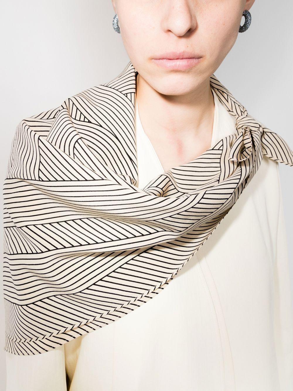 striped monogram print scarf Product Image
