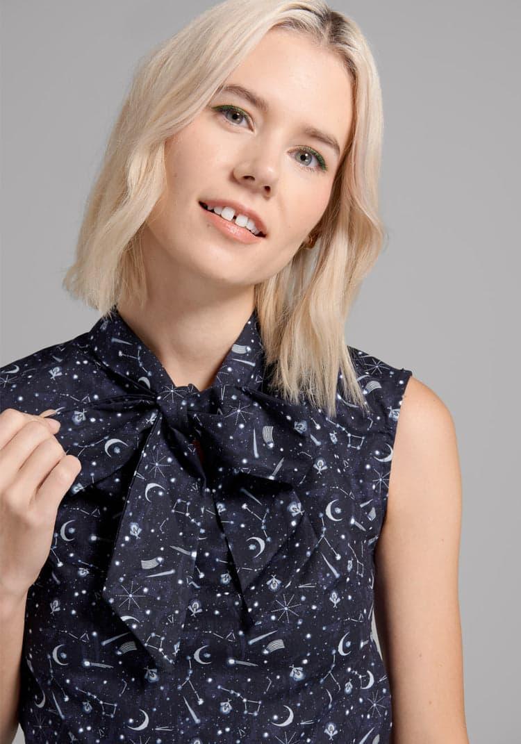Cherished Constellations Tie-Neck Top Product Image