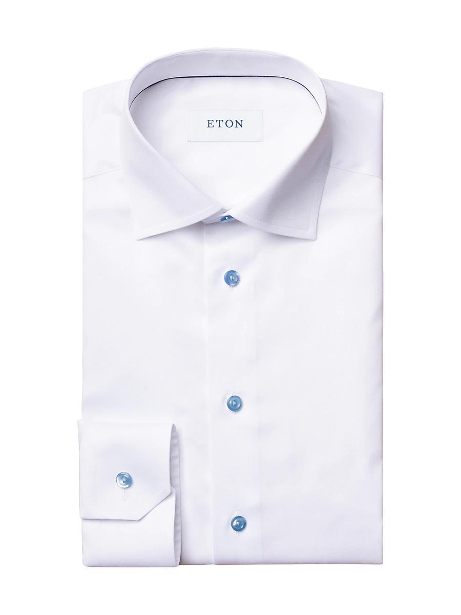 Eton Contemporary Fit Contrast Blue Button Shirt Product Image