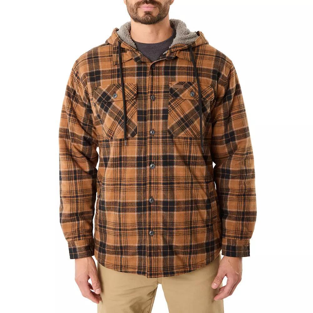 Mens Smiths Workwear Sherpa-Lined Hooded Flannel Shirt Jacket Product Image