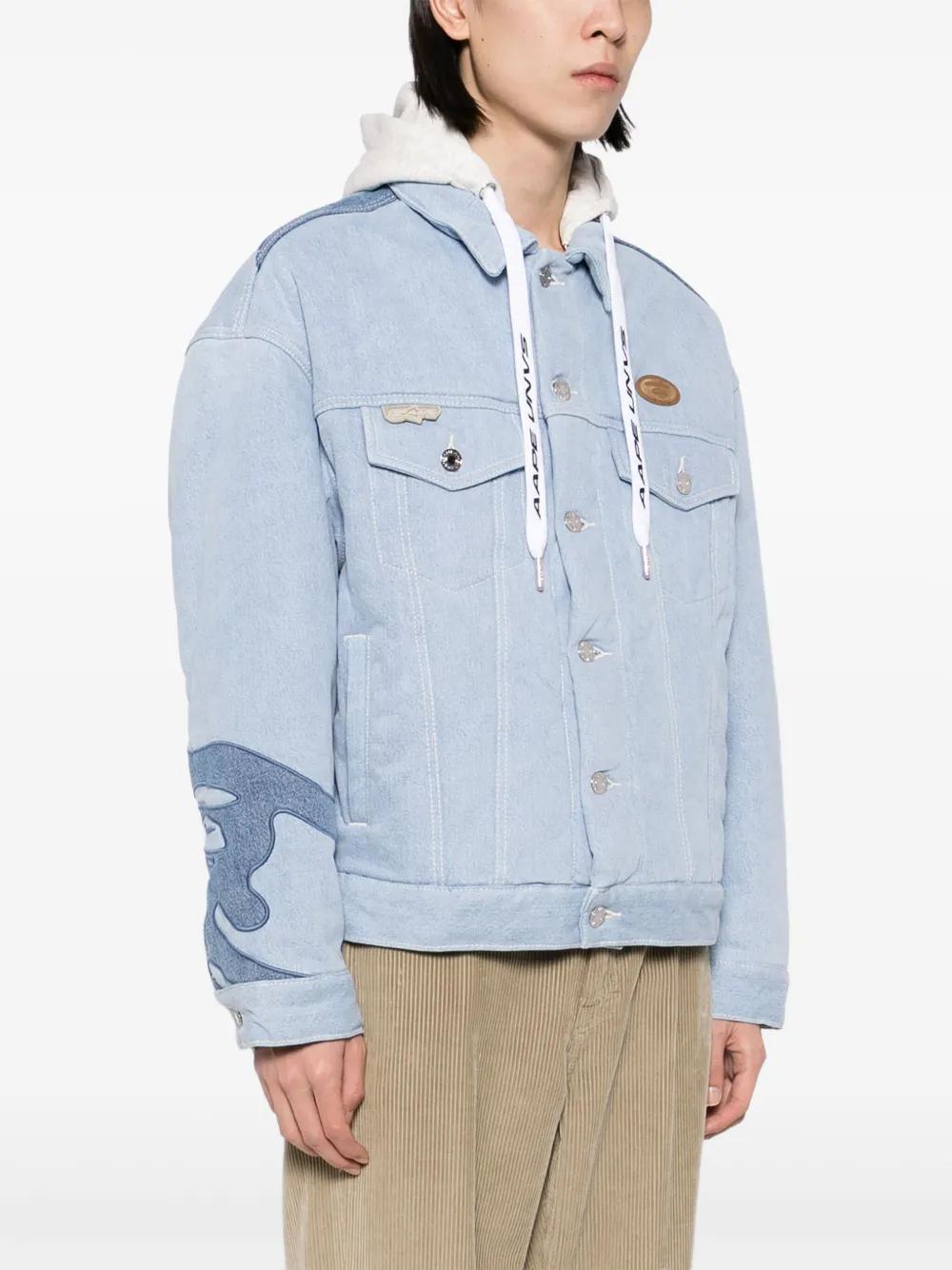 logo patched denim jacket Product Image