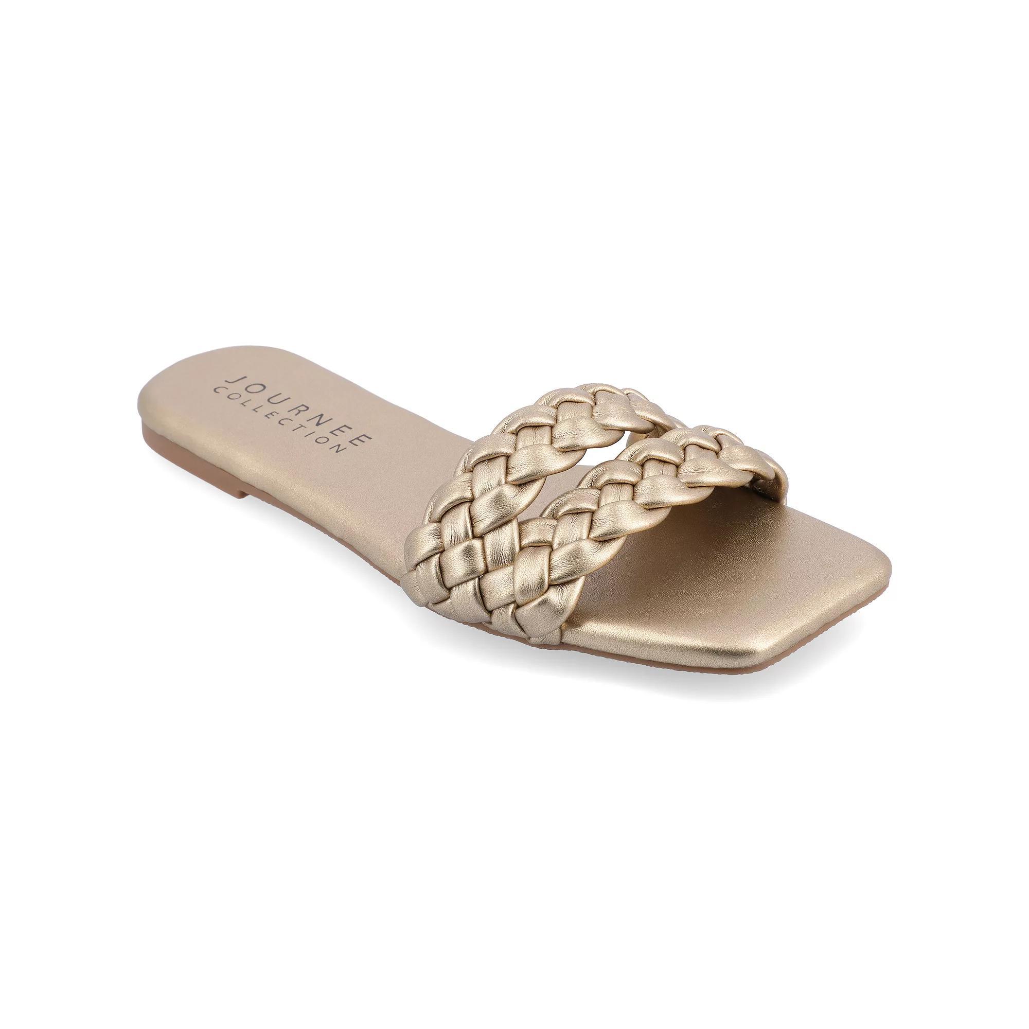 Journee Sawyerr Womens Braided Slide Sandals Product Image