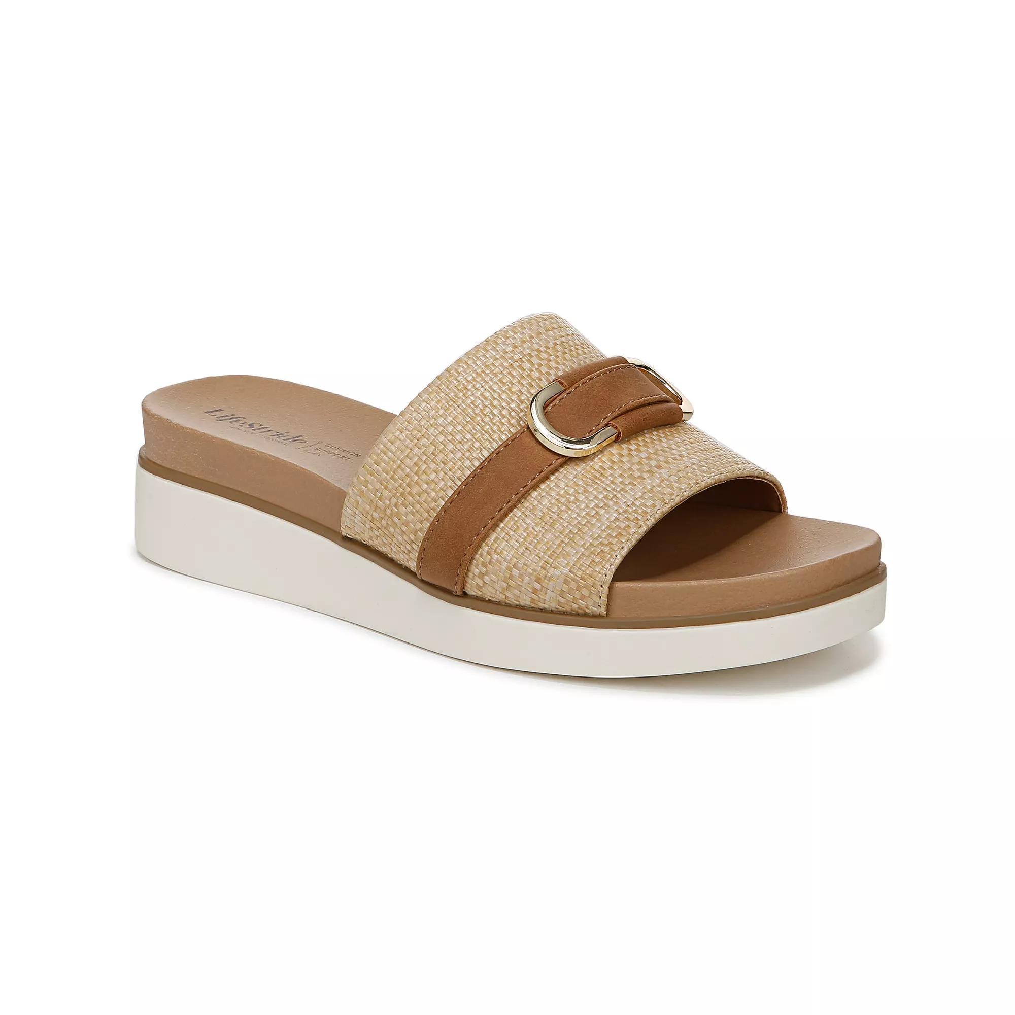 LifeStride Genevieve Women's Slide Sandals, Size: 9.5 Wide, Beige Brown Product Image