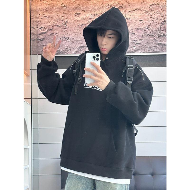 Long-Sleeve Lettering Hoodie Product Image