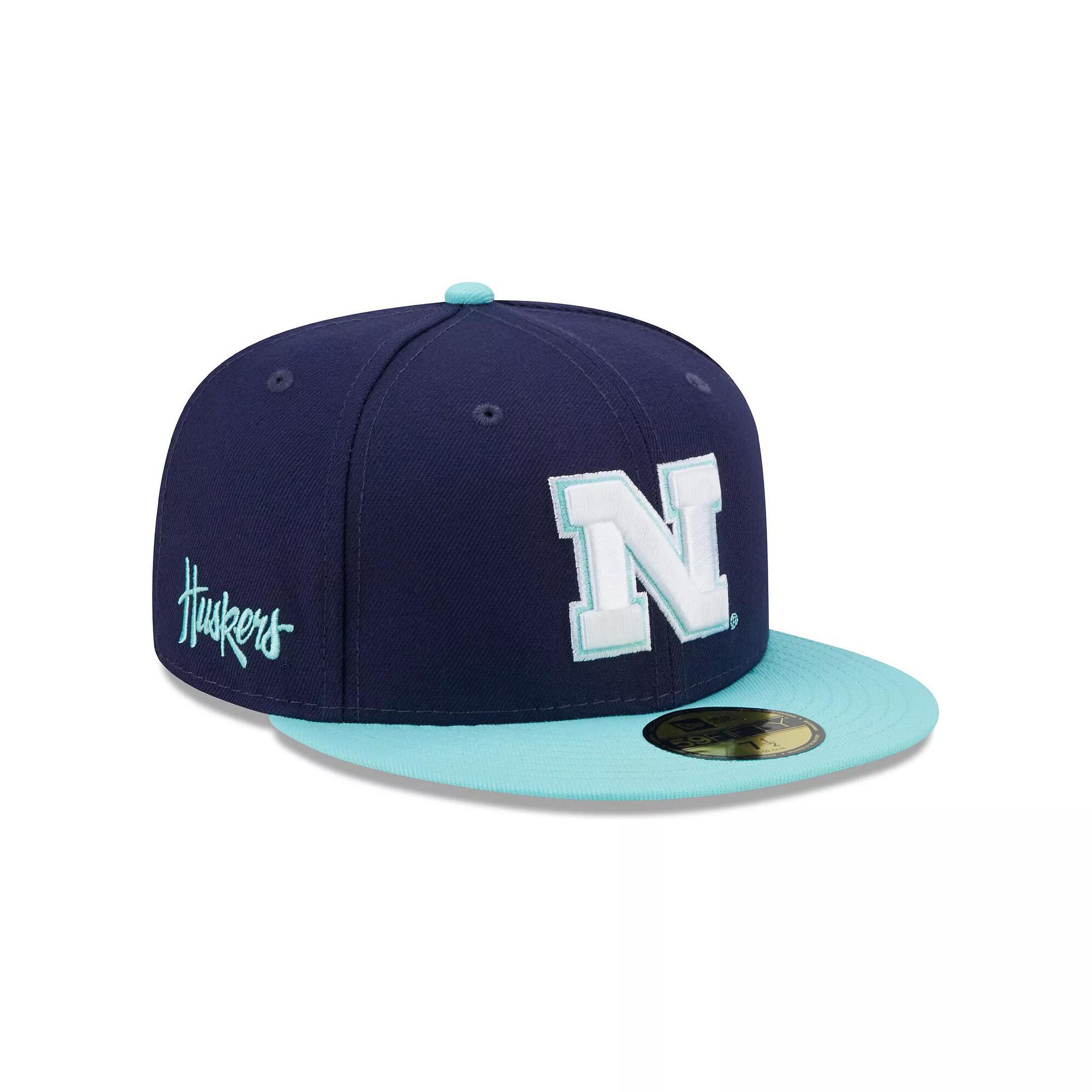 Mens New Era /Light Blue Nebraska Huskers 59FIFTY Fitted Hat Product Image