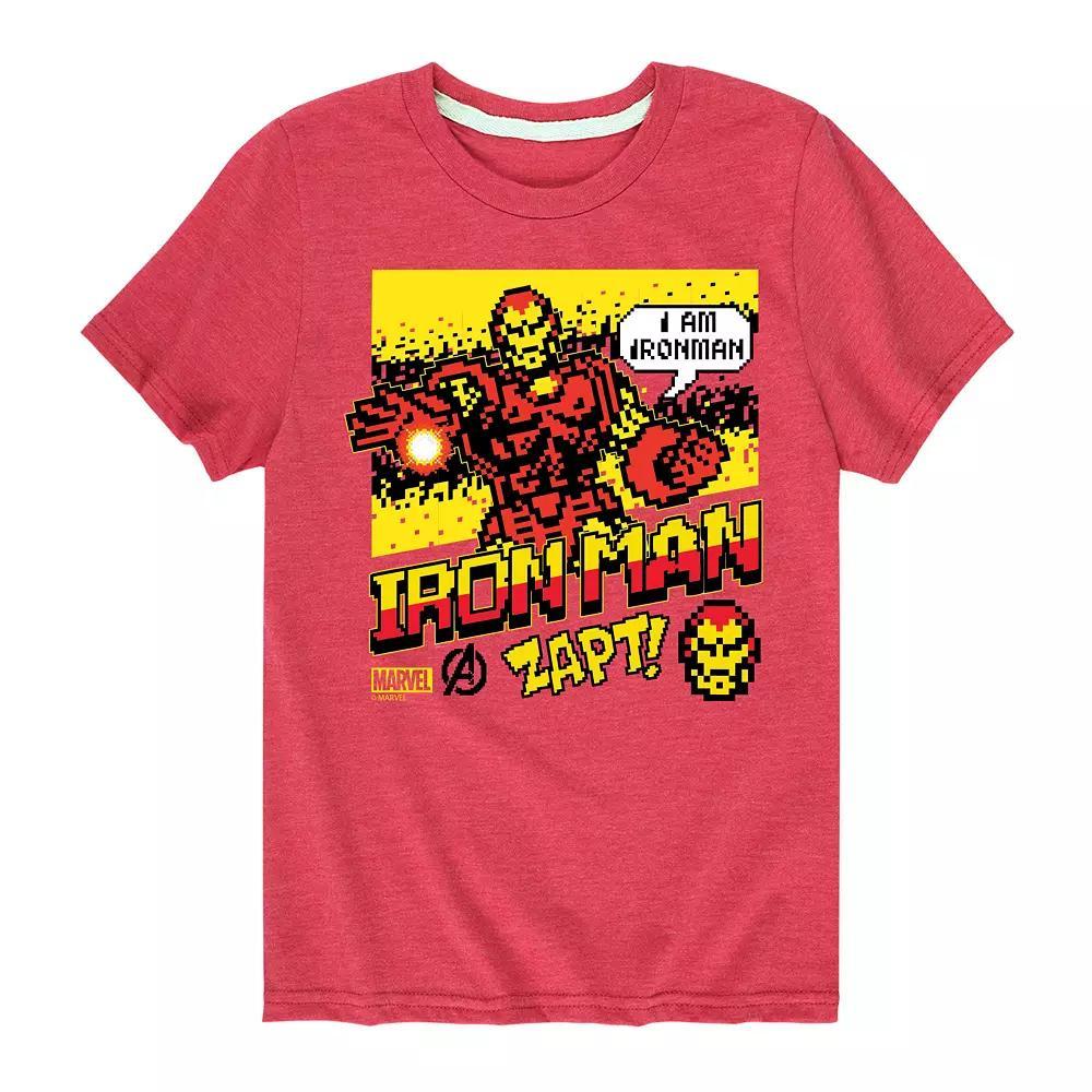 Boys 8-20 Marvel Iron Man 8-Bit Pixel Graphic Tee, Boys Grey Red Product Image