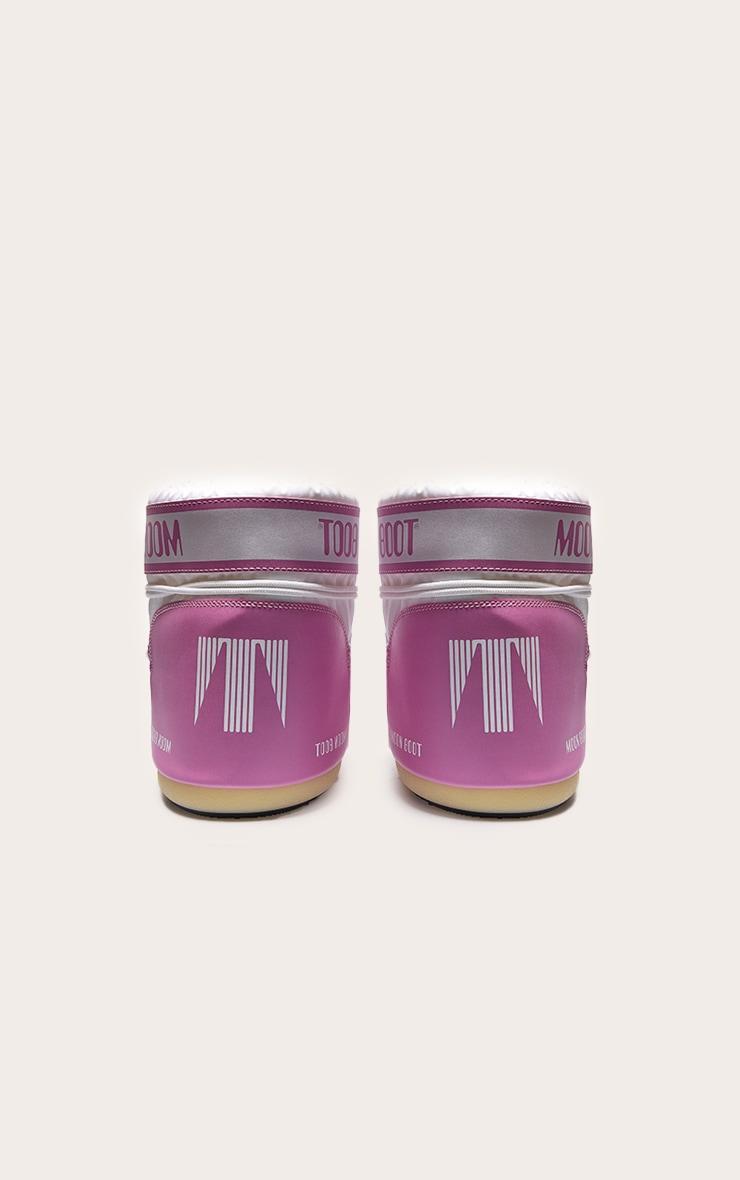MOON BOOT Pink and White Icon Low Product Image