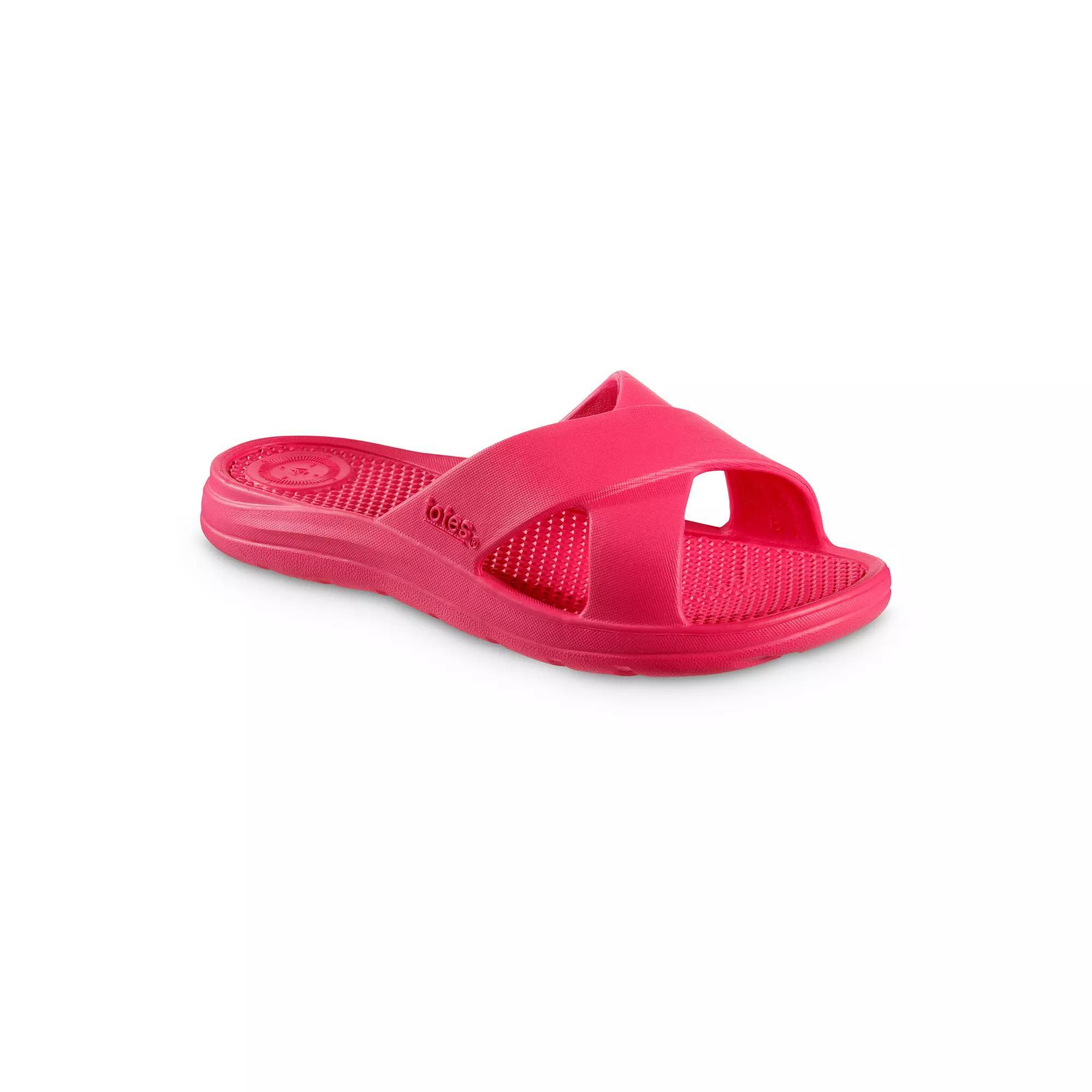 totes Womens Everywear Cross Slide Sandals Purple Product Image