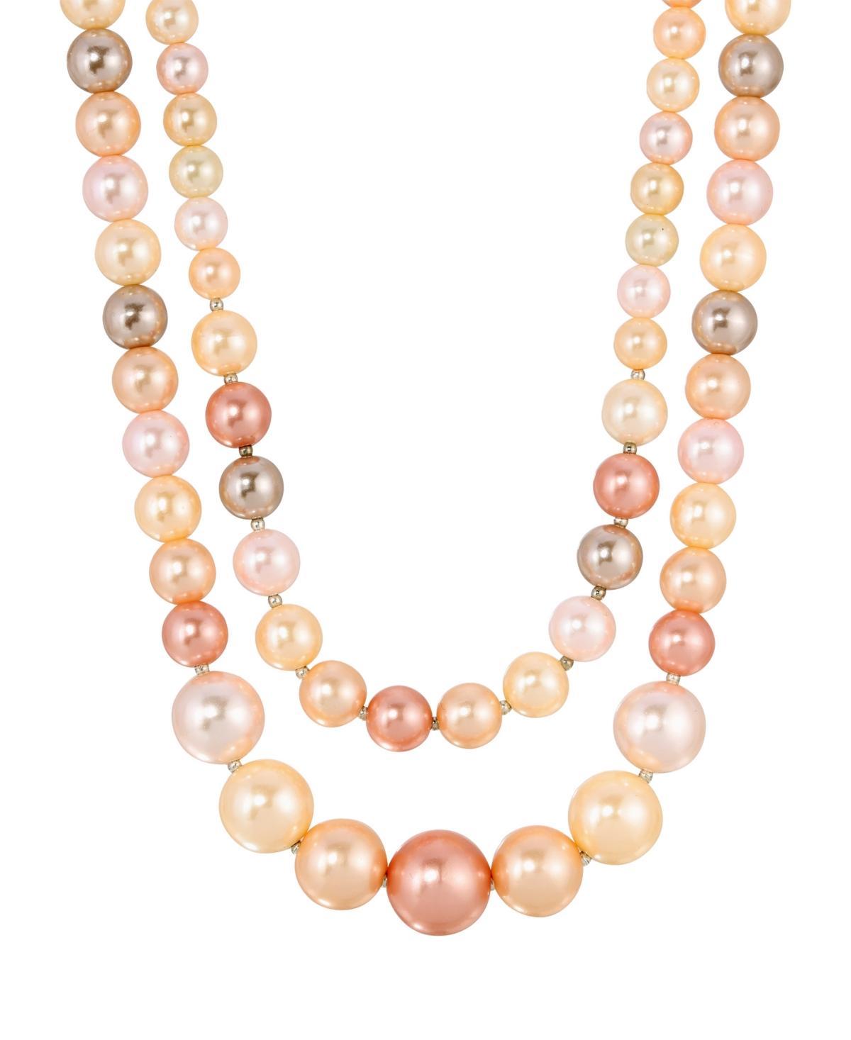 1928 Silver Tone Multi Color Simulated Pearl Necklace, Womens Product Image