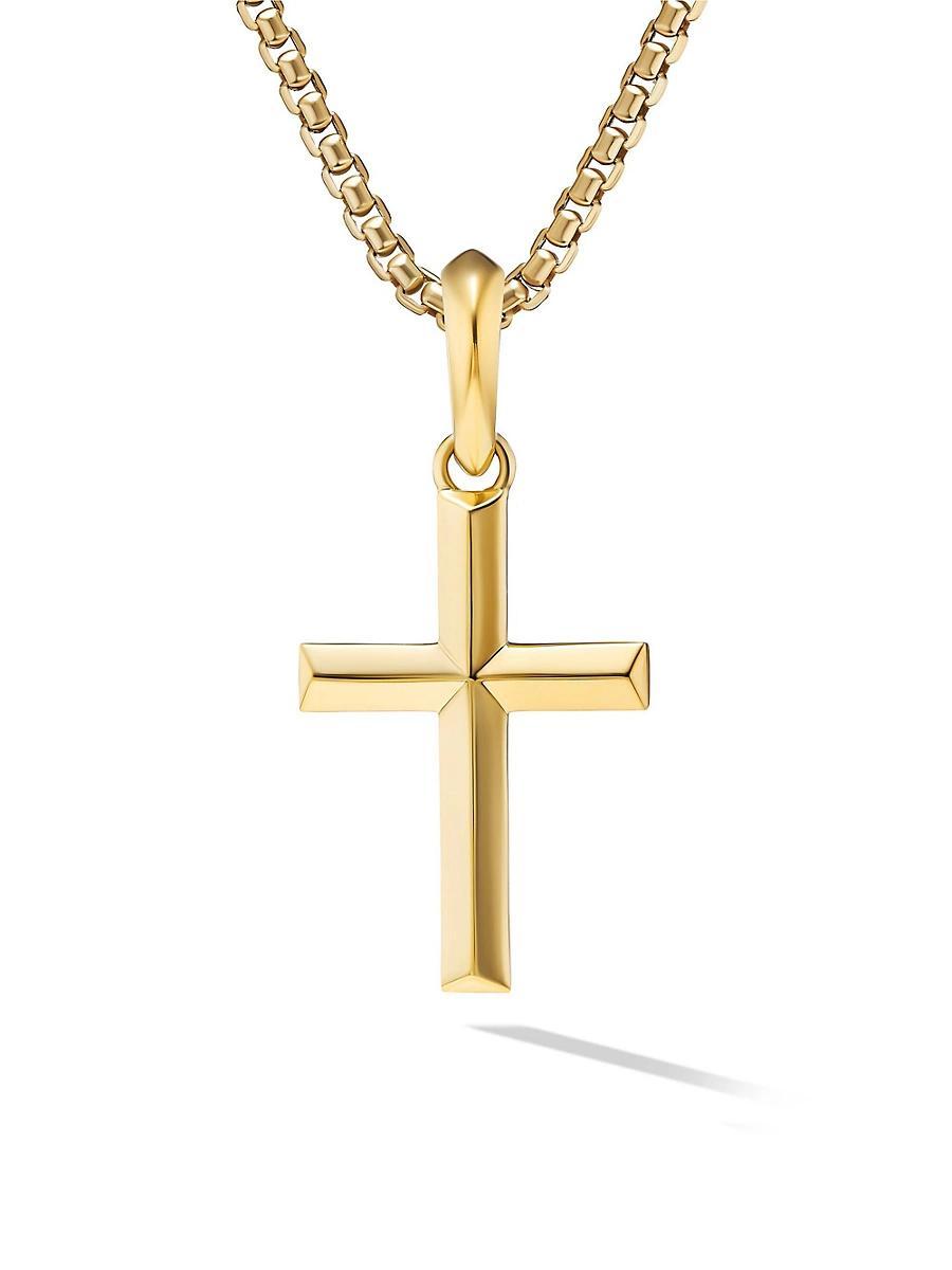 Mens Cross Pendant in 18K Gold, 24mm Product Image