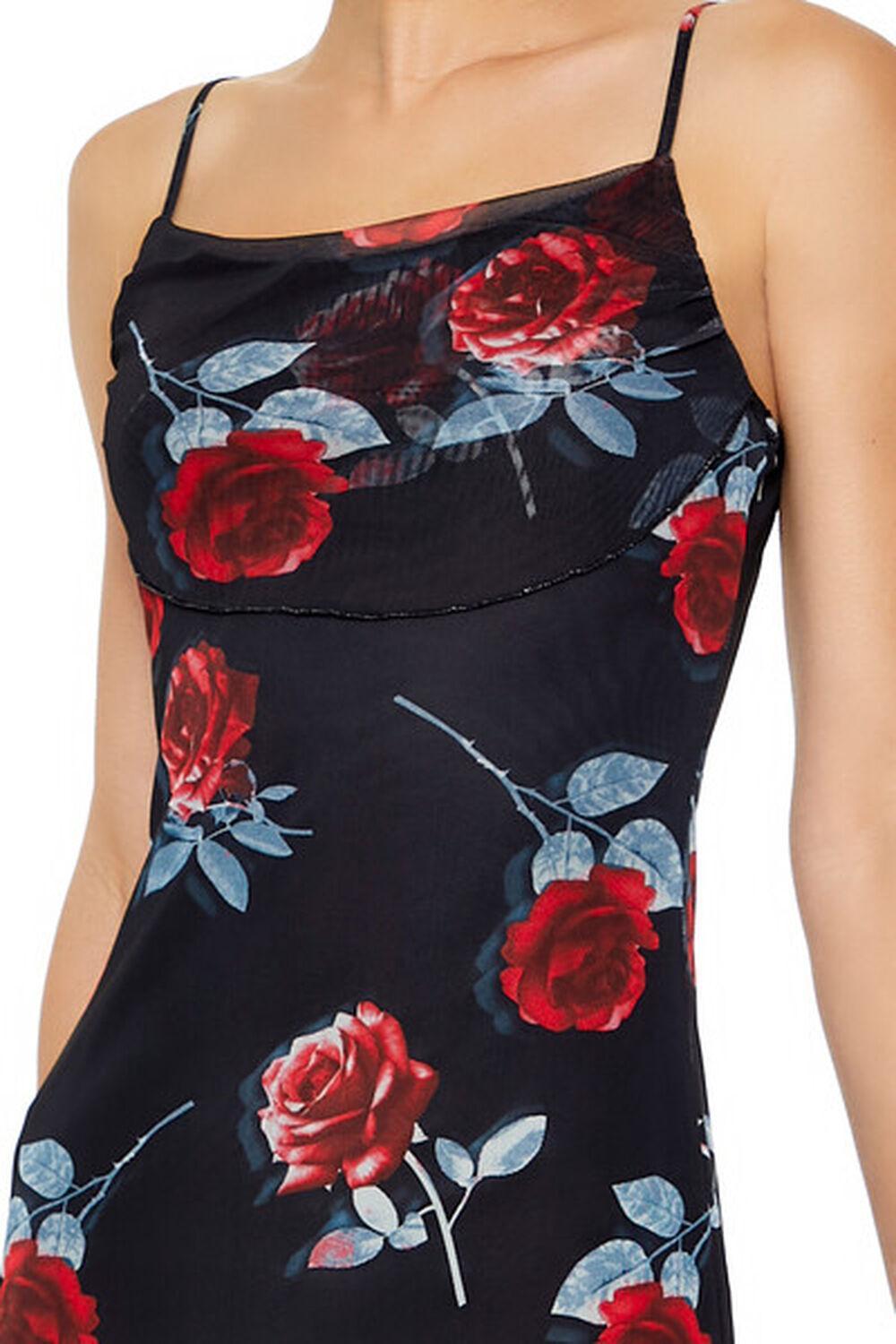 Ruffle Rose Print Midi Dress | Forever 21 Product Image