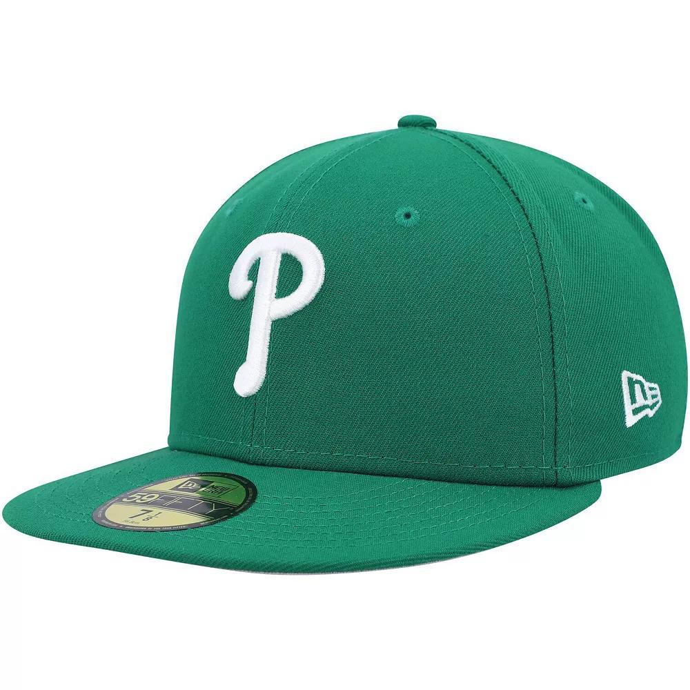 Men's New Era Kelly Green Philadelphia Phillies Logo White 59FIFTY Fitted Hat, Size: 6 7/8 Product Image