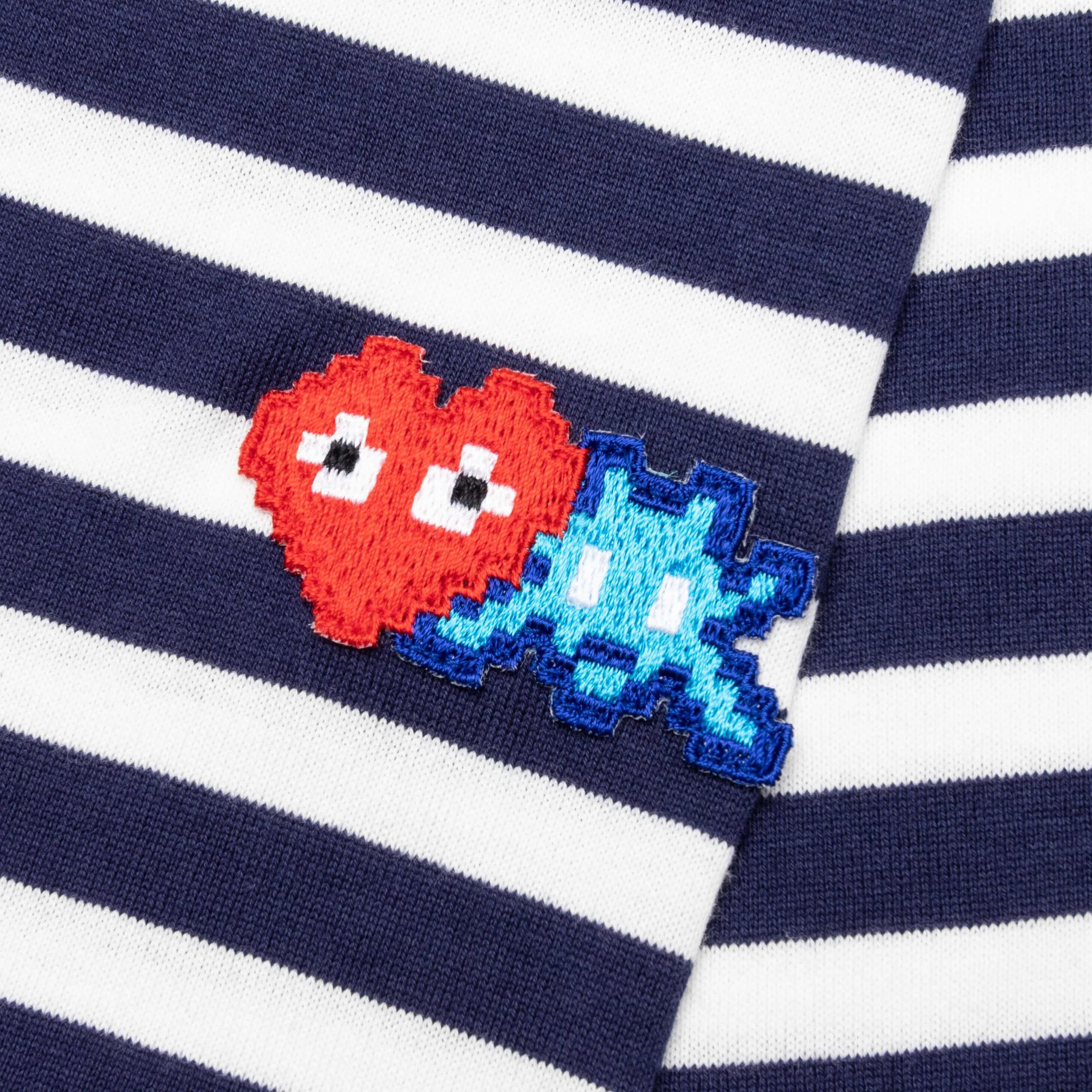 Comme des Garcons PLAY x the Artist Invader Striped L/S Tee - Blue/White Male Product Image