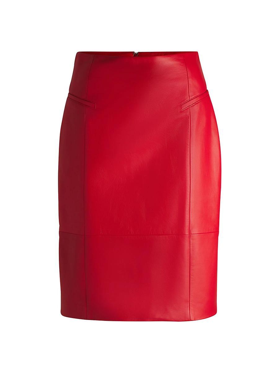 Womens Pencil Skirt in Lustrous Leather Product Image