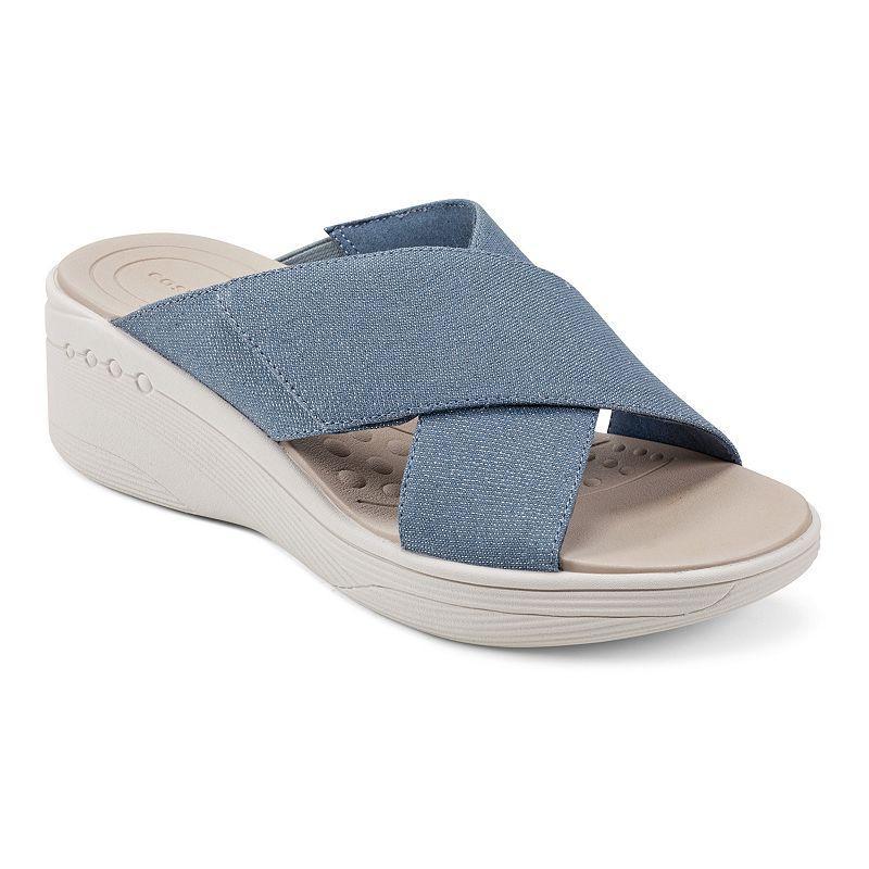 Easy Spirit Bindie Women's X-Band Wedge Slide Sandals, Size: 9, Black Product Image