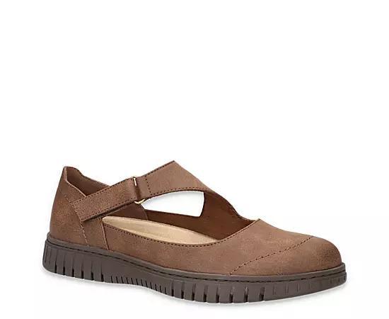 Easy Street Joyful Women's Mary Jane Flats, Size: 6.5 Wide, Brown Product Image