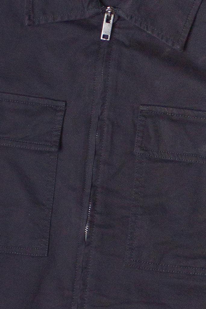Black Zip Up Twill Jacket Product Image