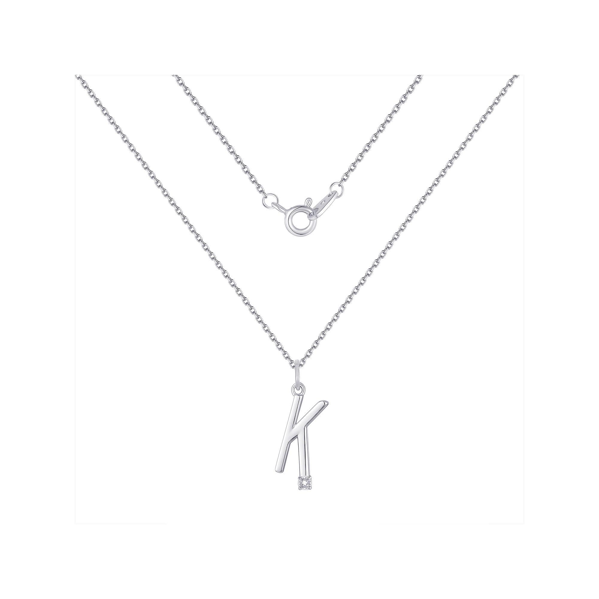 Forever Radiant Diamond Accent Initial Pendant Necklace, Women's, Size: 18", Silver Tone K Product Image