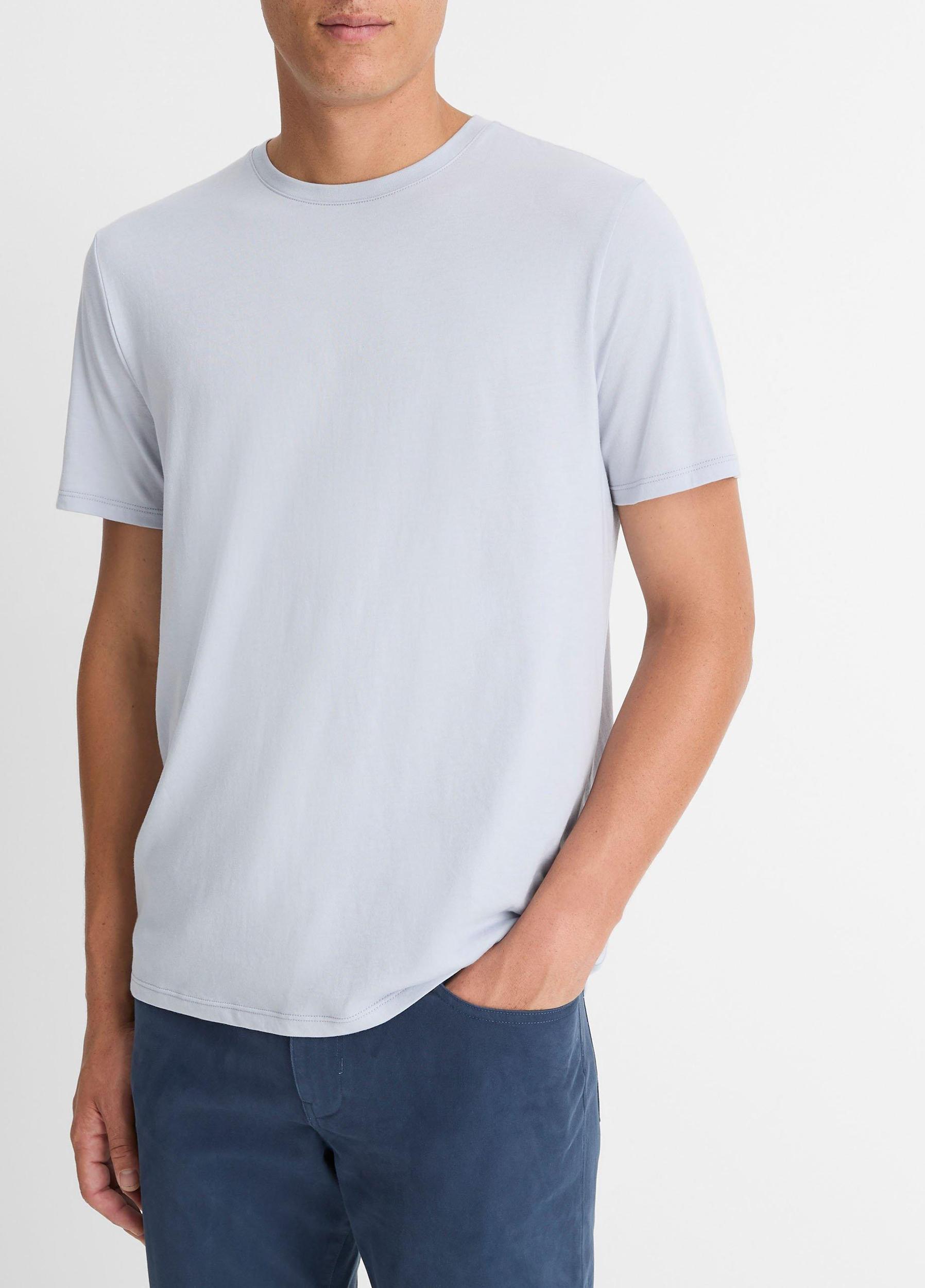 Mens Pima Cotton Crew Neck T-Shirt, Blue Hour, Size S Vince Product Image