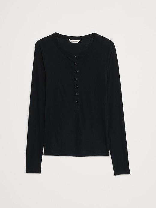 Airy Cotton Crepe Henley Product Image